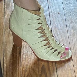 FRYE SUPER CHIC OPEN TOE BOOTIES